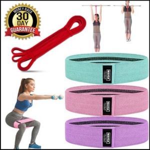 💙💜💗 New! 6 in 1 Anti-Snap Booty Hip Bands with Pull Up band  & Carry Bag